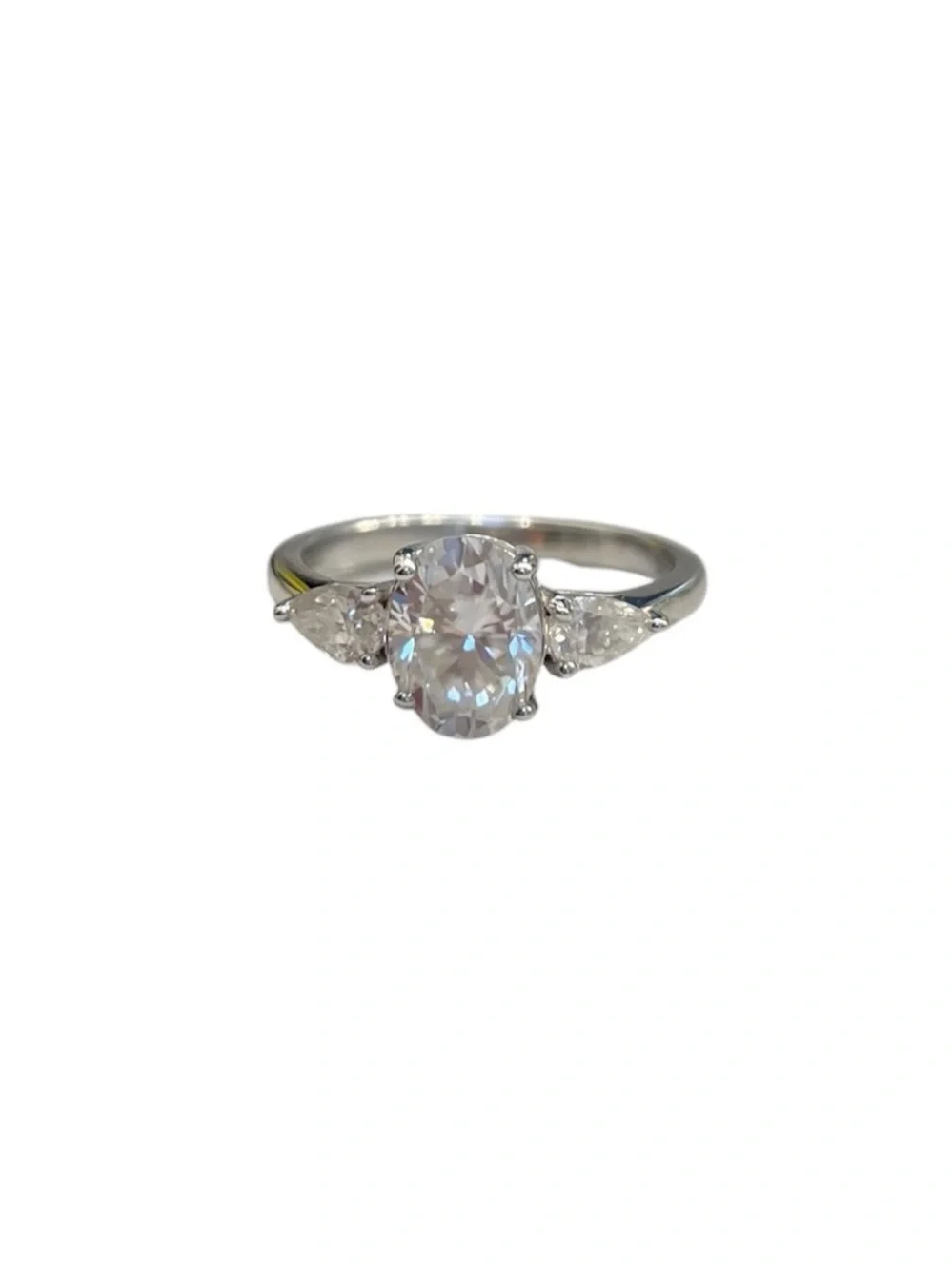 LANCHARMED 1.9 CT Moissanite Sterling Silver Diamond Engagement Ring Size 6